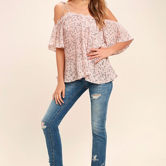 Boho Cold Shoulder Blouse - Picture 1 of 8